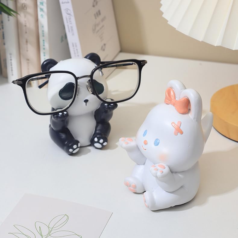 JARPSIRY Cute Panda Glasses Display Stand for Nightstand, Funny Animal Decorative Eyeglass Sunglass Holder, Home Office Desk Decoration - Image 3
